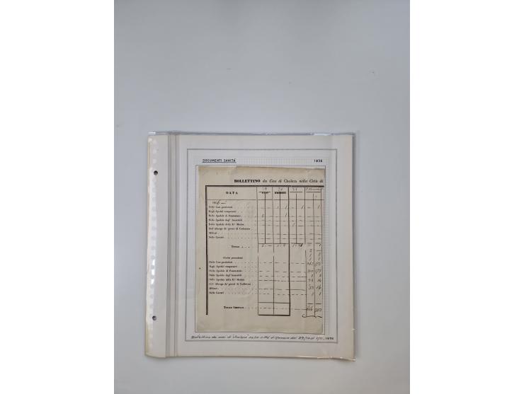 LIGURIA: 1700/1888, Ausstellungssammlung mit 74 Briefen und Dokumenten, angefangen ab Zirkularen, dabei u.a. Bogen zur Erfass