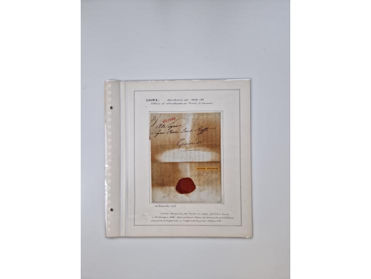 LIGURIA: 1700/1888, Ausstellungssammlung mit 74 Briefen und Dokumenten, angefangen ab Zirkularen, dabei u.a. Bogen zur Erfass