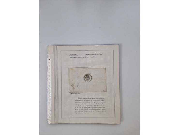 LIGURIA: 1700/1888, Ausstellungssammlung mit 74 Briefen und Dokumenten, angefangen ab Zirkularen, dabei u.a. Bogen zur Erfass