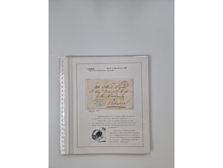 LIGURIA: 1700/1888, Ausstellungssammlung mit 74 Briefen und Dokumenten, angefangen ab Zirkularen, dabei u.a. Bogen zur Erfass