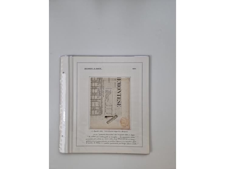 LIGURIA: 1700/1888, Ausstellungssammlung mit 74 Briefen und Dokumenten, angefangen ab Zirkularen, dabei u.a. Bogen zur Erfass