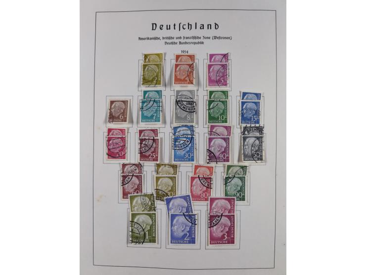 1945/72, meist ungebrauchte und gestempelte Sammlung Zonen ink. Saar, Bund mit gestempelten Heuss-Zusammendrucken, Berlin mit