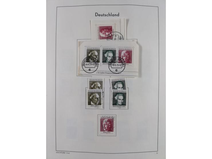 1945/72, meist ungebrauchte und gestempelte Sammlung Zonen ink. Saar, Bund mit gestempelten Heuss-Zusammendrucken, Berlin mit