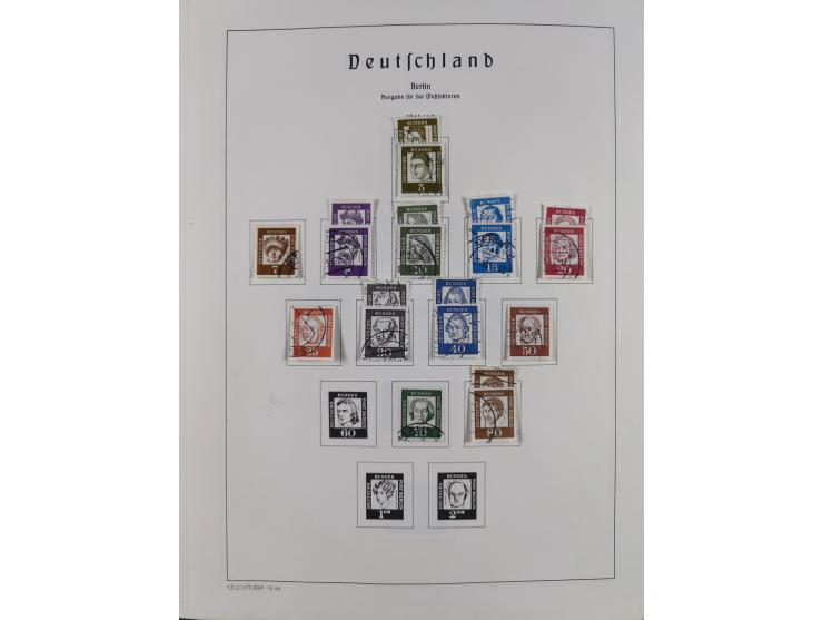 1945/72, meist ungebrauchte und gestempelte Sammlung Zonen ink. Saar, Bund mit gestempelten Heuss-Zusammendrucken, Berlin mit