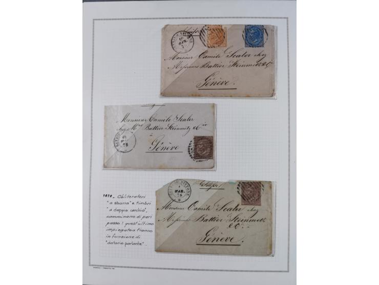 SARDINIEN: 1772/1960, Ausstellungssammlung “Die Stempel der Berggemeinschaft Bassa Dora Baltea” mit über 100 Briefen und Doku