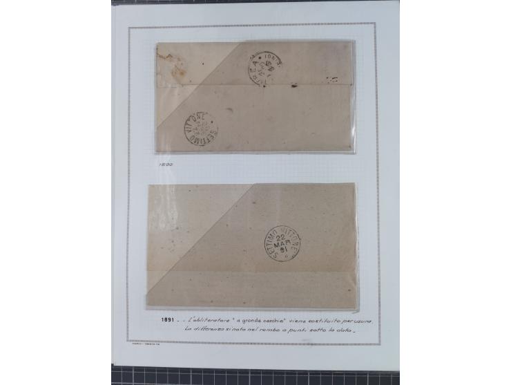 SARDINIEN: 1772/1960, Ausstellungssammlung “Die Stempel der Berggemeinschaft Bassa Dora Baltea” mit über 100 Briefen und Doku