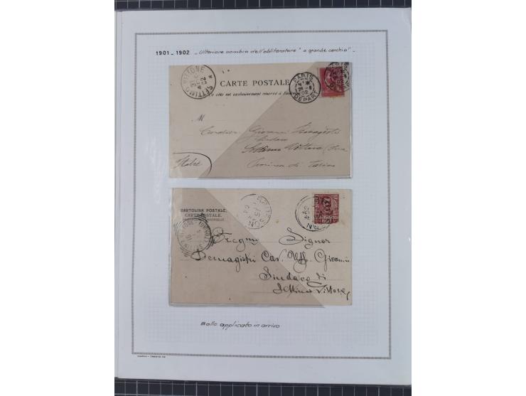 SARDINIEN: 1772/1960, Ausstellungssammlung “Die Stempel der Berggemeinschaft Bassa Dora Baltea” mit über 100 Briefen und Doku