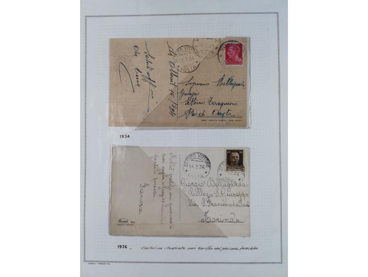 SARDINIEN: 1772/1960, Ausstellungssammlung “Die Stempel der Berggemeinschaft Bassa Dora Baltea” mit über 100 Briefen und Doku