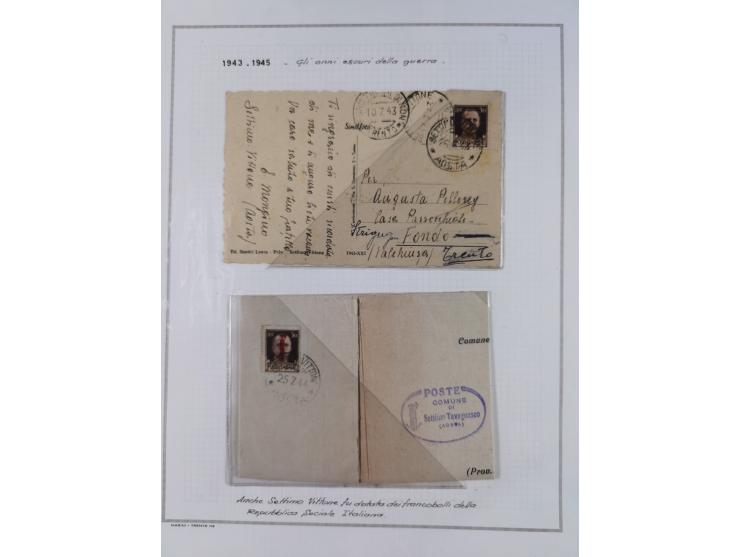 SARDINIEN: 1772/1960, Ausstellungssammlung “Die Stempel der Berggemeinschaft Bassa Dora Baltea” mit über 100 Briefen und Doku