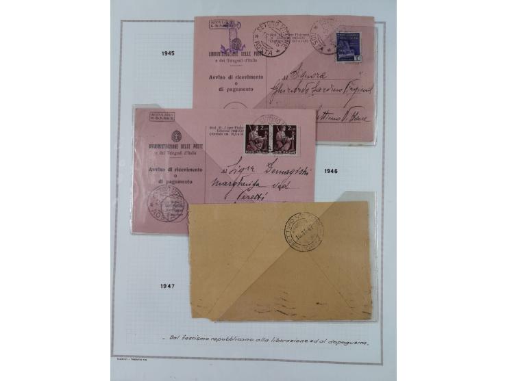 SARDINIEN: 1772/1960, Ausstellungssammlung “Die Stempel der Berggemeinschaft Bassa Dora Baltea” mit über 100 Briefen und Doku