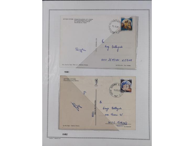 SARDINIEN: 1772/1960, Ausstellungssammlung “Die Stempel der Berggemeinschaft Bassa Dora Baltea” mit über 100 Briefen und Doku