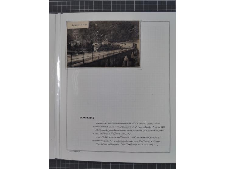 SARDINIEN: 1772/1960, Ausstellungssammlung “Die Stempel der Berggemeinschaft Bassa Dora Baltea” mit über 100 Briefen und Doku