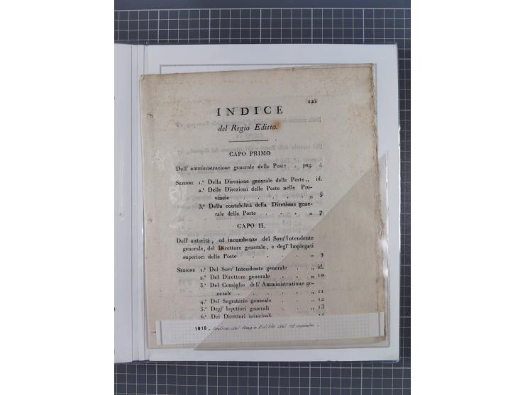 SARDINIEN: 1772/1960, Ausstellungssammlung “Die Stempel der Berggemeinschaft Bassa Dora Baltea” mit über 100 Briefen und Doku