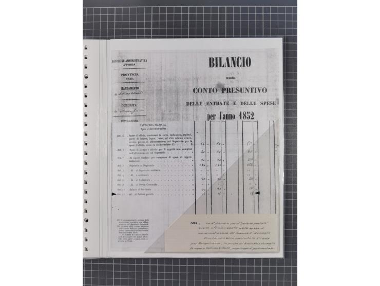 SARDINIEN: 1772/1960, Ausstellungssammlung “Die Stempel der Berggemeinschaft Bassa Dora Baltea” mit über 100 Briefen und Doku