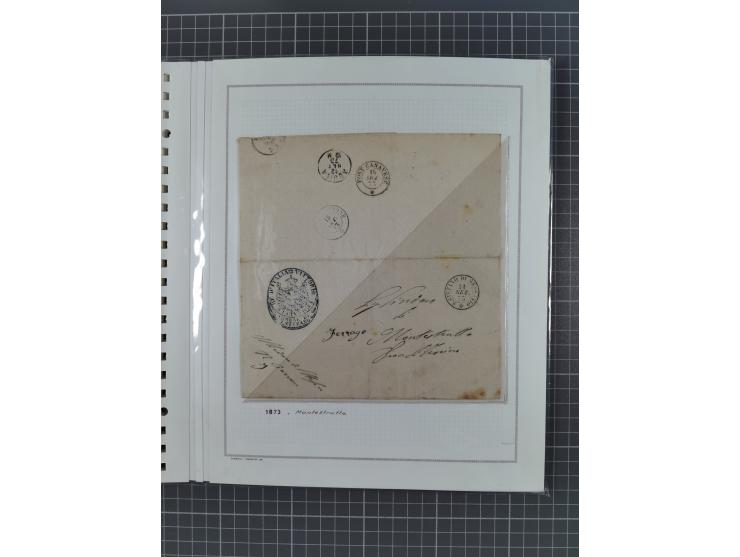 SARDINIEN: 1772/1960, Ausstellungssammlung “Die Stempel der Berggemeinschaft Bassa Dora Baltea” mit über 100 Briefen und Doku