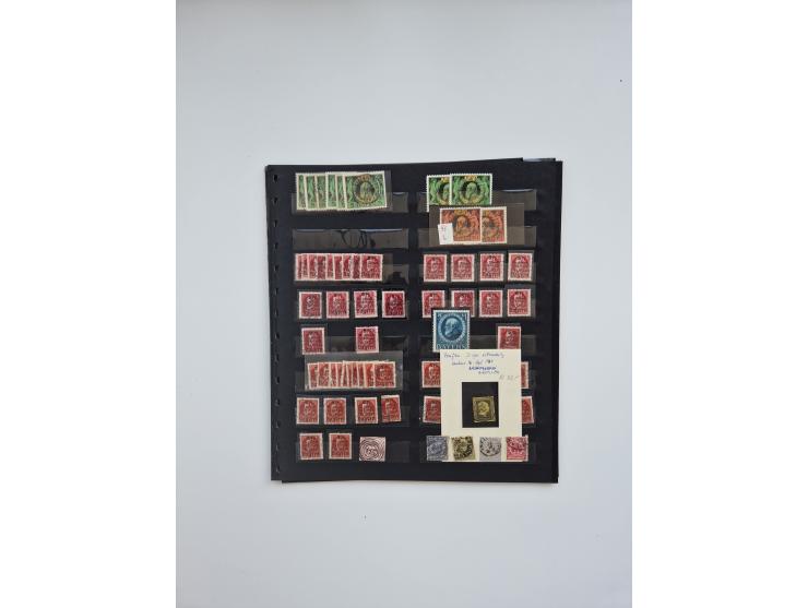 1850/1960(ca.), interessante ungebrauchte/postfrische und gestempelte Partie mit einigen Briefen, dabei Schaubek-Album ab Alt