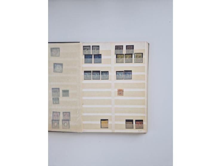 1850/1960(ca.), interessante ungebrauchte/postfrische und gestempelte Partie mit einigen Briefen, dabei Schaubek-Album ab Alt