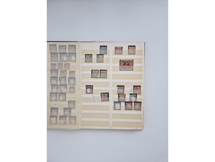 1850/1960(ca.), interessante ungebrauchte/postfrische und gestempelte Partie mit einigen Briefen, dabei Schaubek-Album ab Alt