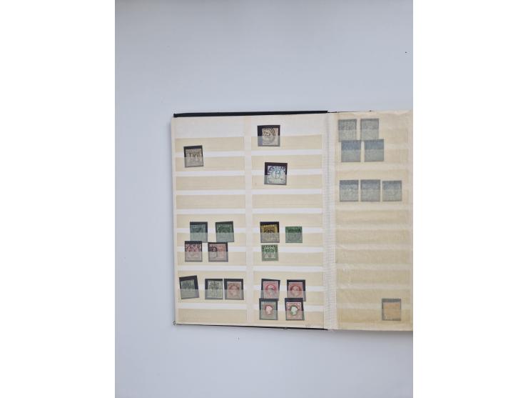 1850/1960(ca.), interessante ungebrauchte/postfrische und gestempelte Partie mit einigen Briefen, dabei Schaubek-Album ab Alt