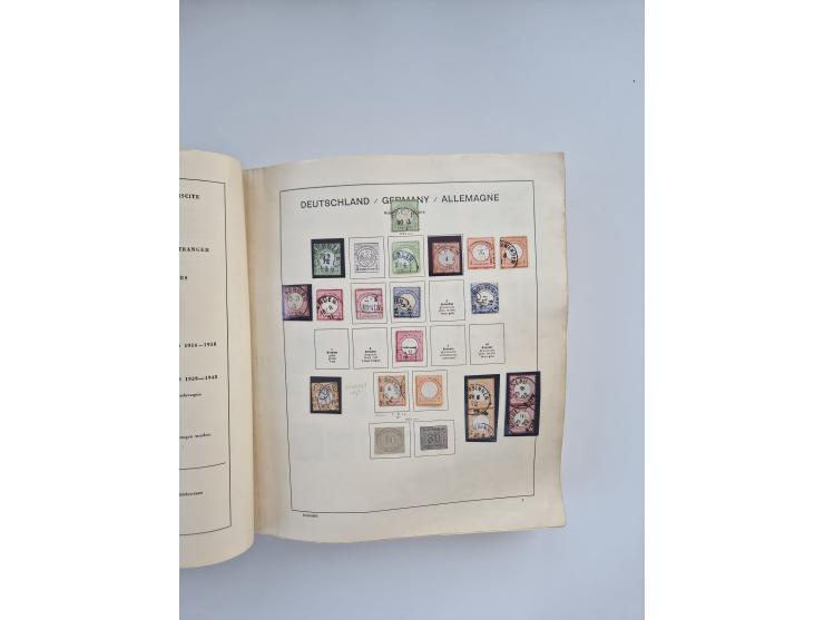 1850/1960(ca.), interessante ungebrauchte/postfrische und gestempelte Partie mit einigen Briefen, dabei Schaubek-Album ab Alt