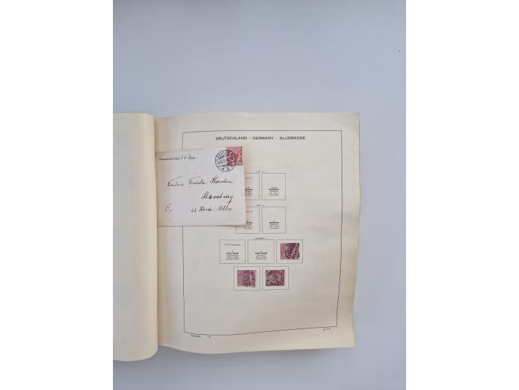 1850/1960(ca.), interessante ungebrauchte/postfrische und gestempelte Partie mit einigen Briefen, dabei Schaubek-Album ab Alt