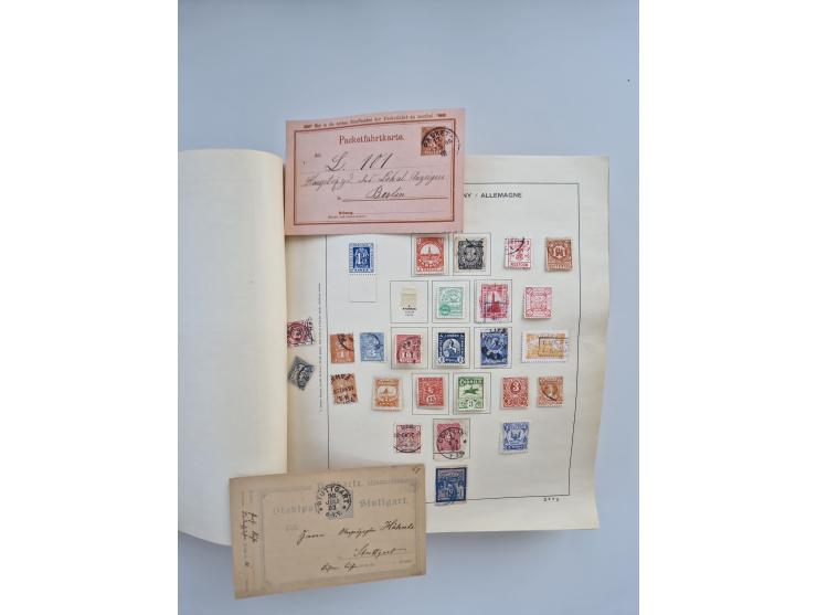 1850/1960(ca.), interessante ungebrauchte/postfrische und gestempelte Partie mit einigen Briefen, dabei Schaubek-Album ab Alt