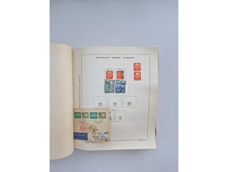 1850/1960(ca.), interessante ungebrauchte/postfrische und gestempelte Partie mit einigen Briefen, dabei Schaubek-Album ab Alt