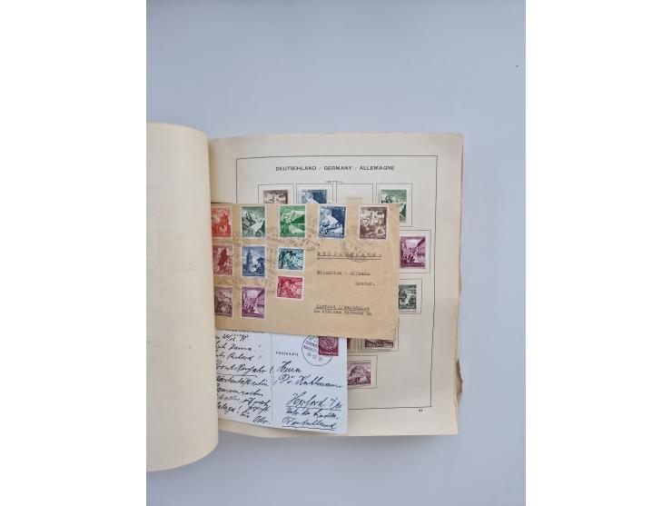 1850/1960(ca.), interessante ungebrauchte/postfrische und gestempelte Partie mit einigen Briefen, dabei Schaubek-Album ab Alt