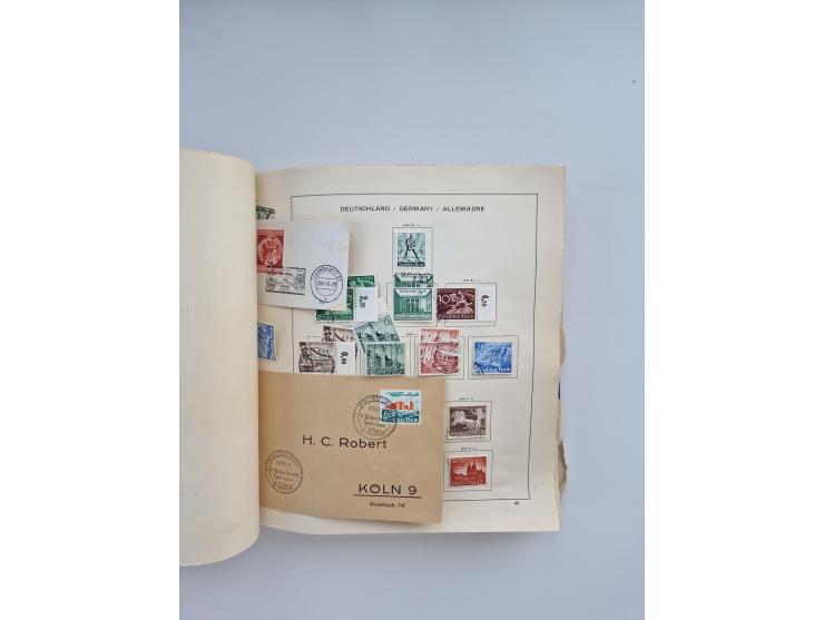 1850/1960(ca.), interessante ungebrauchte/postfrische und gestempelte Partie mit einigen Briefen, dabei Schaubek-Album ab Alt