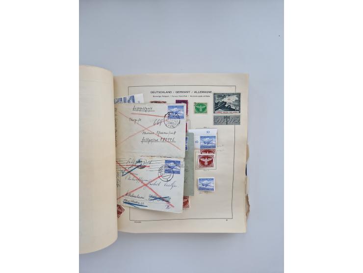 1850/1960(ca.), interessante ungebrauchte/postfrische und gestempelte Partie mit einigen Briefen, dabei Schaubek-Album ab Alt