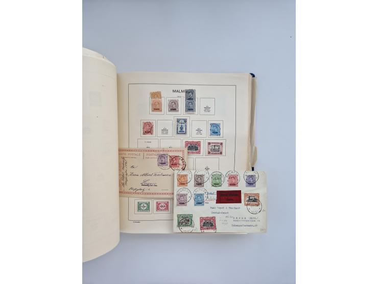 1850/1960(ca.), interessante ungebrauchte/postfrische und gestempelte Partie mit einigen Briefen, dabei Schaubek-Album ab Alt