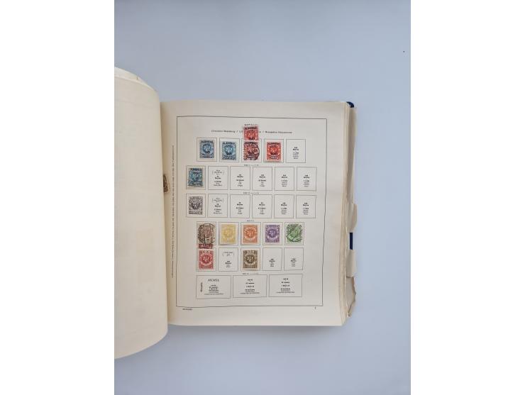 1850/1960(ca.), interessante ungebrauchte/postfrische und gestempelte Partie mit einigen Briefen, dabei Schaubek-Album ab Alt