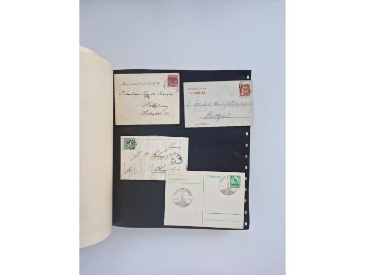 1850/1960(ca.), interessante ungebrauchte/postfrische und gestempelte Partie mit einigen Briefen, dabei Schaubek-Album ab Alt