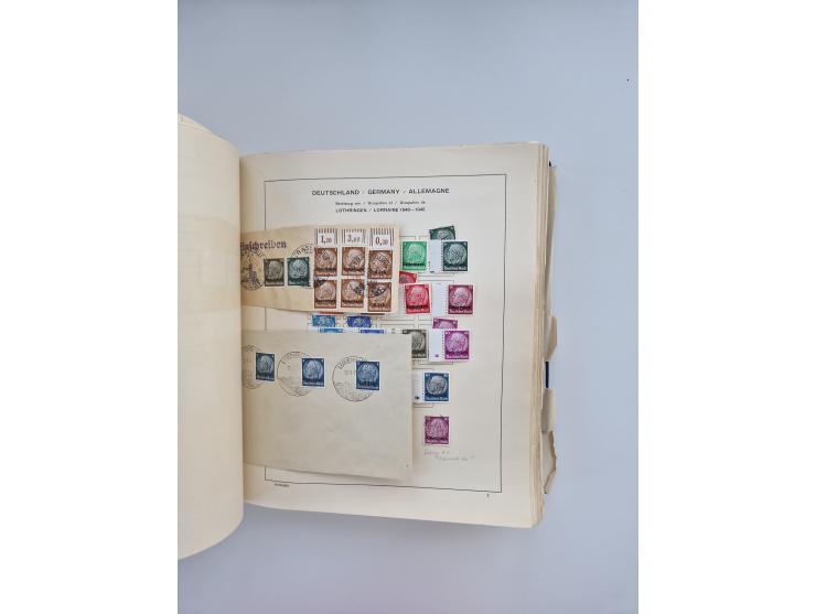 1850/1960(ca.), interessante ungebrauchte/postfrische und gestempelte Partie mit einigen Briefen, dabei Schaubek-Album ab Alt