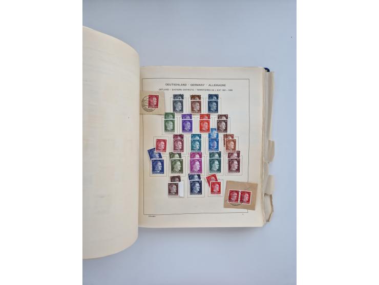 1850/1960(ca.), interessante ungebrauchte/postfrische und gestempelte Partie mit einigen Briefen, dabei Schaubek-Album ab Alt