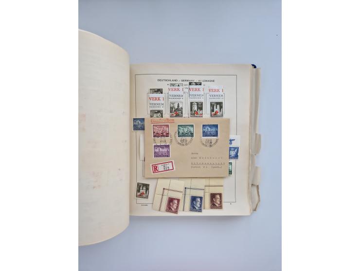 1850/1960(ca.), interessante ungebrauchte/postfrische und gestempelte Partie mit einigen Briefen, dabei Schaubek-Album ab Alt