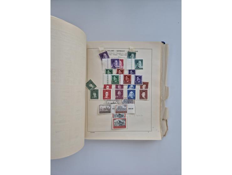 1850/1960(ca.), interessante ungebrauchte/postfrische und gestempelte Partie mit einigen Briefen, dabei Schaubek-Album ab Alt