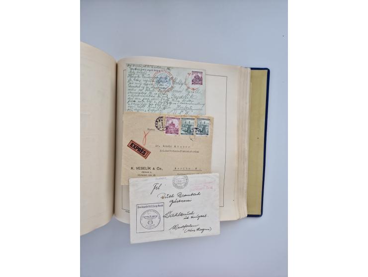 1850/1960(ca.), interessante ungebrauchte/postfrische und gestempelte Partie mit einigen Briefen, dabei Schaubek-Album ab Alt