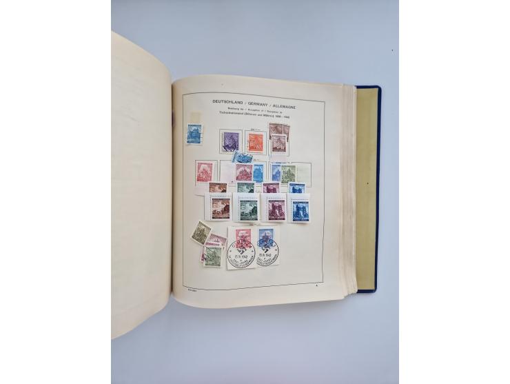 1850/1960(ca.), interessante ungebrauchte/postfrische und gestempelte Partie mit einigen Briefen, dabei Schaubek-Album ab Alt