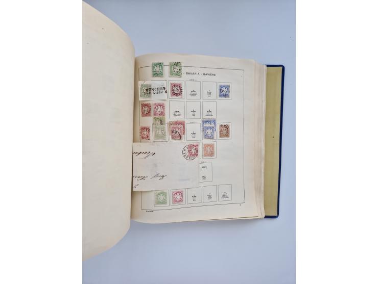 1850/1960(ca.), interessante ungebrauchte/postfrische und gestempelte Partie mit einigen Briefen, dabei Schaubek-Album ab Alt