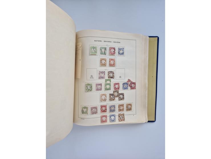 1850/1960(ca.), interessante ungebrauchte/postfrische und gestempelte Partie mit einigen Briefen, dabei Schaubek-Album ab Alt