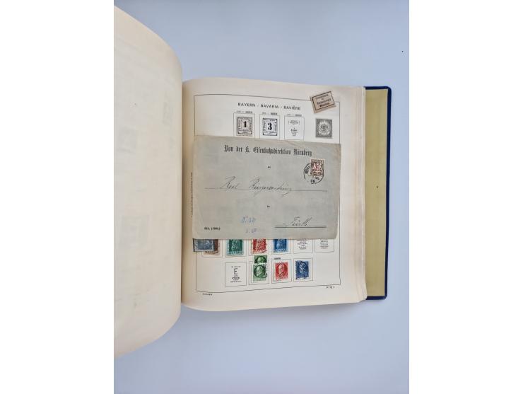 1850/1960(ca.), interessante ungebrauchte/postfrische und gestempelte Partie mit einigen Briefen, dabei Schaubek-Album ab Alt