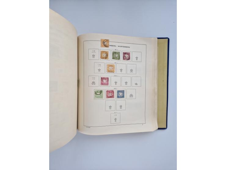 1850/1960(ca.), interessante ungebrauchte/postfrische und gestempelte Partie mit einigen Briefen, dabei Schaubek-Album ab Alt