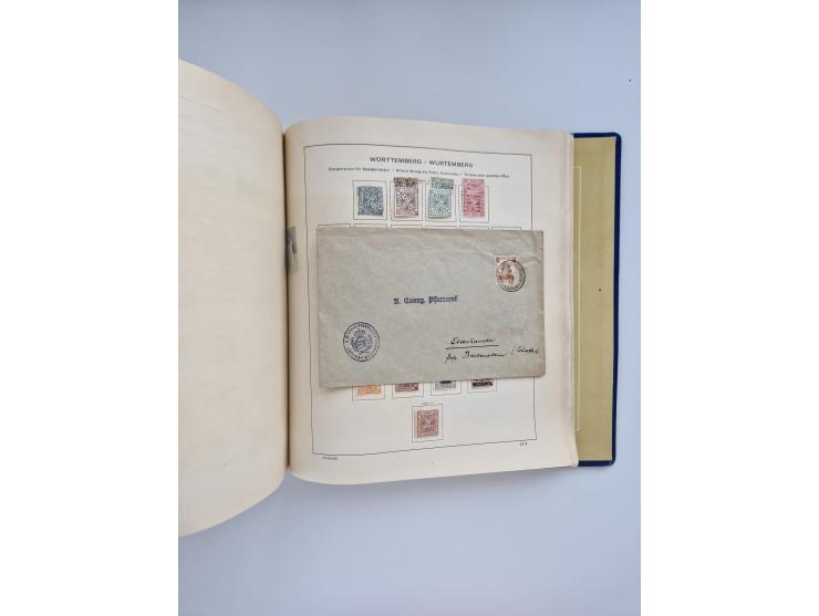 1850/1960(ca.), interessante ungebrauchte/postfrische und gestempelte Partie mit einigen Briefen, dabei Schaubek-Album ab Alt