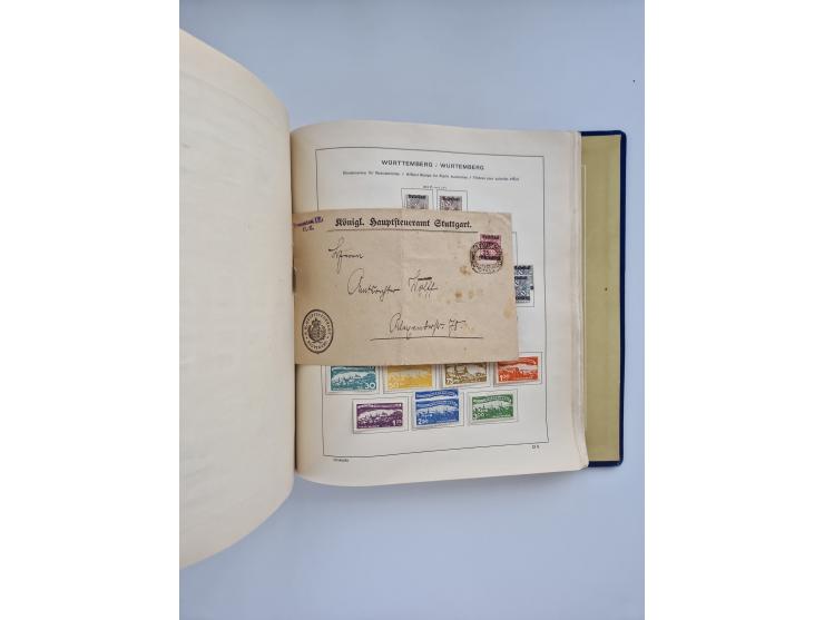 1850/1960(ca.), interessante ungebrauchte/postfrische und gestempelte Partie mit einigen Briefen, dabei Schaubek-Album ab Alt