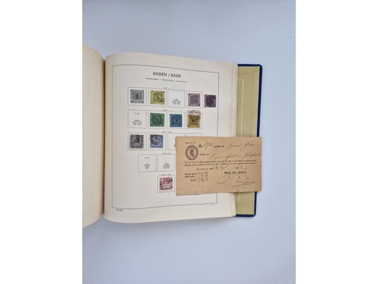 1850/1960(ca.), interessante ungebrauchte/postfrische und gestempelte Partie mit einigen Briefen, dabei Schaubek-Album ab Alt