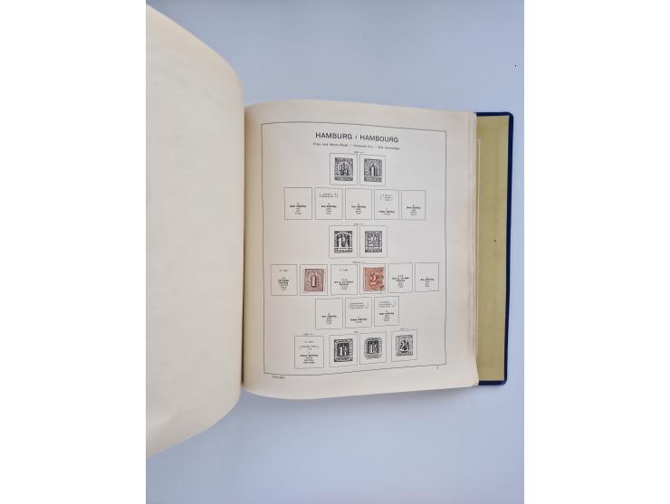 1850/1960(ca.), interessante ungebrauchte/postfrische und gestempelte Partie mit einigen Briefen, dabei Schaubek-Album ab Alt