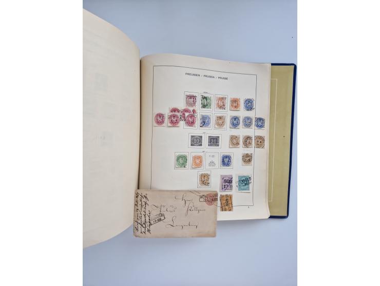 1850/1960(ca.), interessante ungebrauchte/postfrische und gestempelte Partie mit einigen Briefen, dabei Schaubek-Album ab Alt