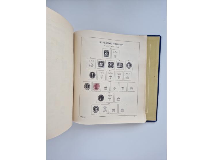 1850/1960(ca.), interessante ungebrauchte/postfrische und gestempelte Partie mit einigen Briefen, dabei Schaubek-Album ab Alt