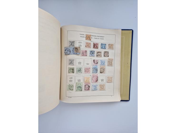 1850/1960(ca.), interessante ungebrauchte/postfrische und gestempelte Partie mit einigen Briefen, dabei Schaubek-Album ab Alt